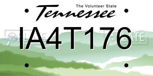 IA4T176 Tennessee License Plate