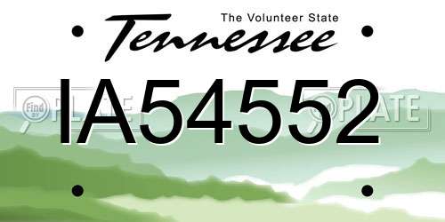 IA54552 Tennessee License Plate