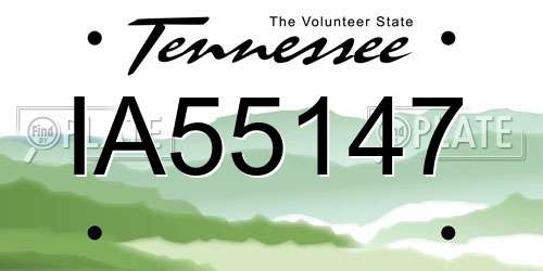 IA55147 Tennessee License Plate