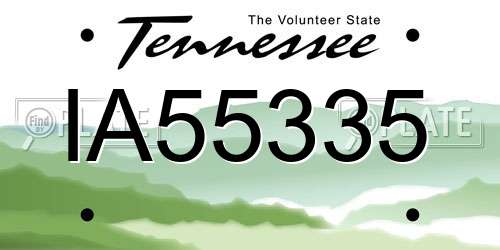 IA55335 Tennessee License Plate