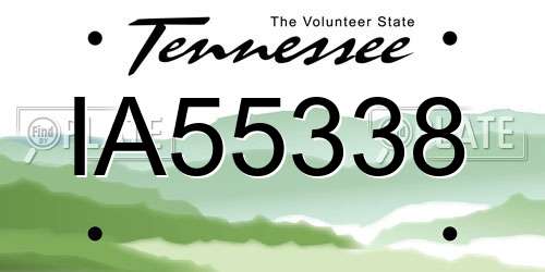 IA55338 Tennessee License Plate