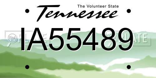 IA55489 Tennessee License Plate