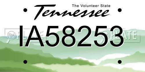 IA58253 Tennessee License Plate