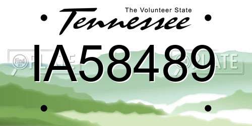 IA58489 Tennessee License Plate