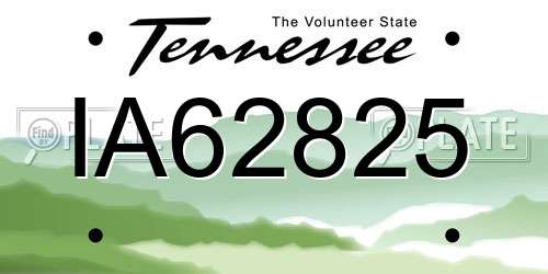 IA62825 Tennessee License Plate