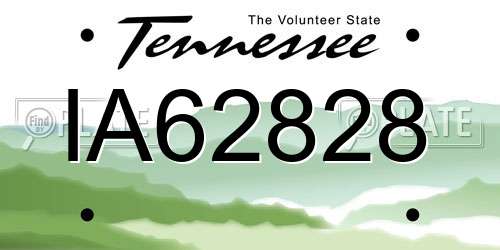 IA62828 Tennessee License Plate