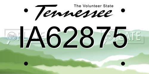 IA62875 Tennessee License Plate