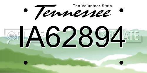 IA62894 Tennessee License Plate
