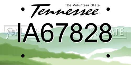 IA67828 Tennessee License Plate