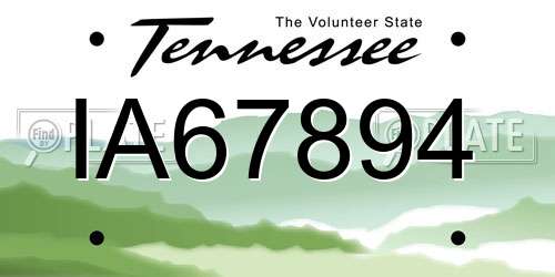 IA67894 Tennessee License Plate