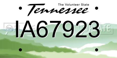 IA67923 Tennessee License Plate