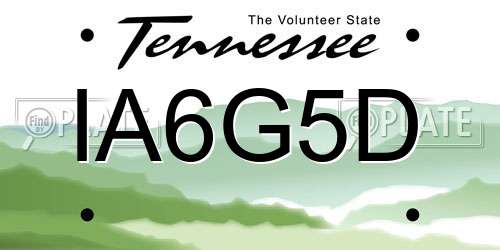IA6G5D Tennessee License Plate