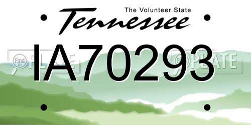 IA70293 Tennessee License Plate