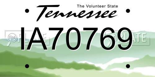 IA70769 Tennessee License Plate