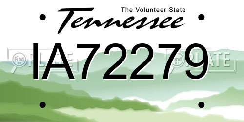 IA72279 Tennessee License Plate