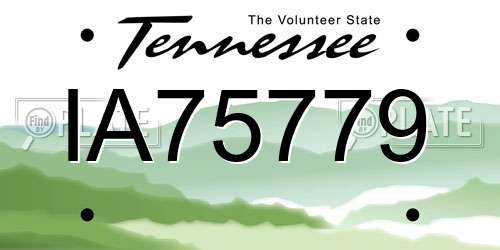 IA75779 Tennessee License Plate