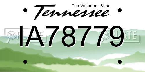IA78779 Tennessee License Plate