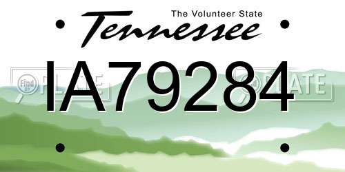IA79284 Tennessee License Plate