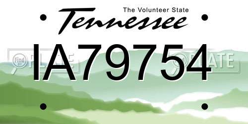 IA79754 Tennessee License Plate