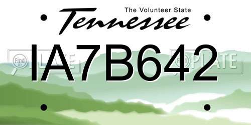 IA7B642 Tennessee License Plate