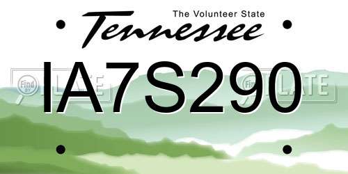 IA7S290 Tennessee License Plate
