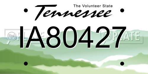 IA80427 Tennessee License Plate