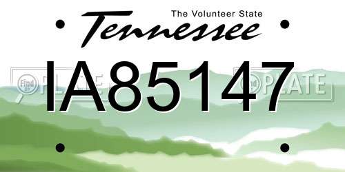 IA85147 Tennessee License Plate