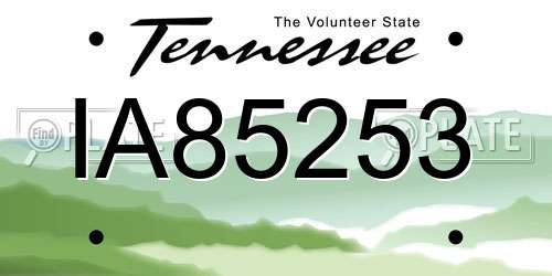IA85253 Tennessee License Plate