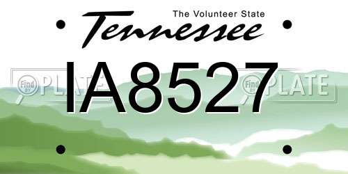 IA8527 Tennessee License Plate