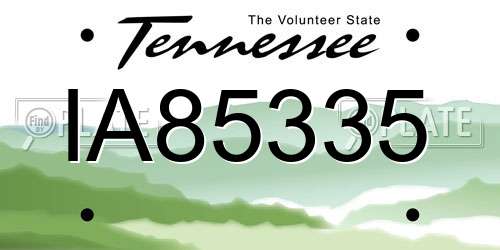 IA85335 Tennessee License Plate