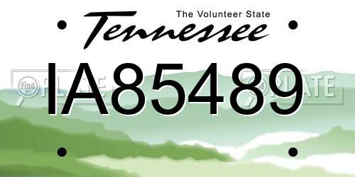 IA85489 Tennessee License Plate