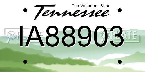 IA88903 Tennessee License Plate