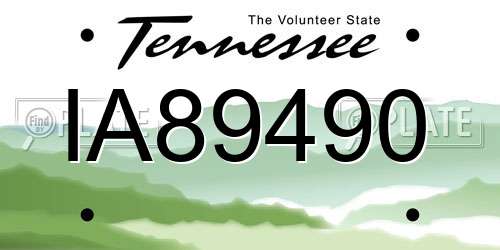 IA89490 Tennessee License Plate