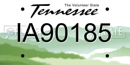 IA90185 Tennessee License Plate