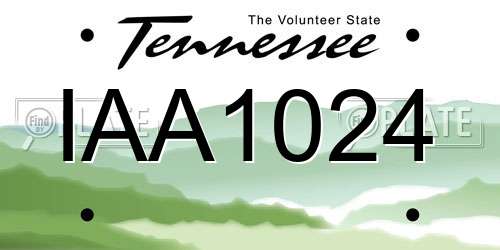IAA1024 Tennessee License Plate