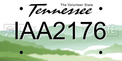 IAA2176 Tennessee License Plate