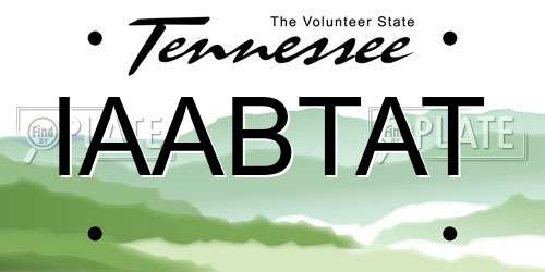 IAABTAT Tennessee License Plate