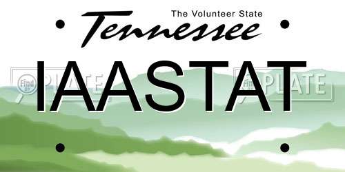 IAASTAT Tennessee License Plate