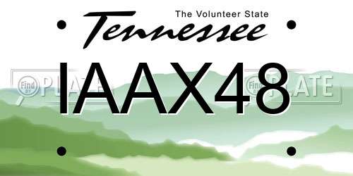 IAAX48 Tennessee License Plate