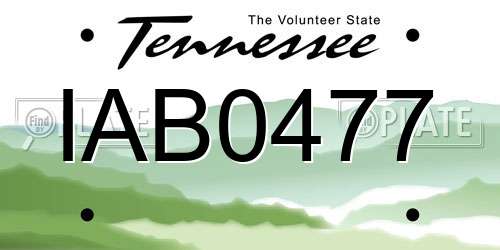 IAB0477 Tennessee License Plate