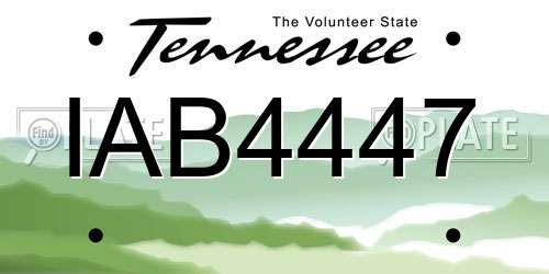 IAB4447 Tennessee License Plate