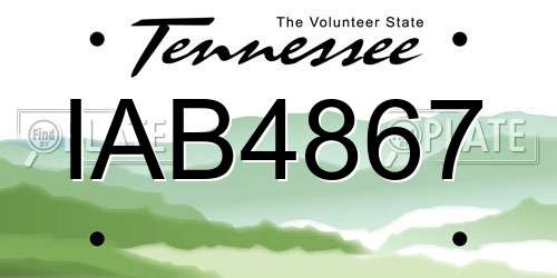 IAB4867 Tennessee License Plate