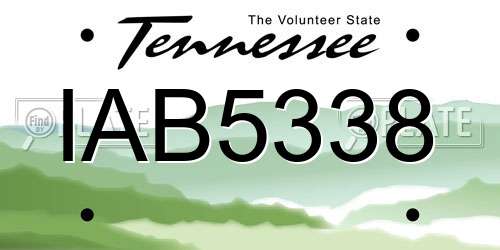 IAB5338 Tennessee License Plate
