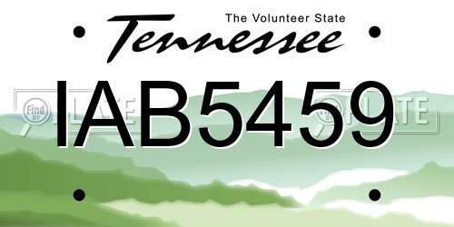 IAB5459 Tennessee License Plate