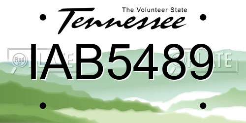 IAB5489 Tennessee License Plate