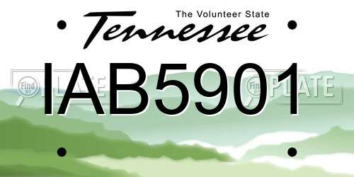 IAB5901 Tennessee License Plate