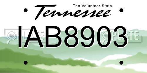 IAB8903 Tennessee License Plate