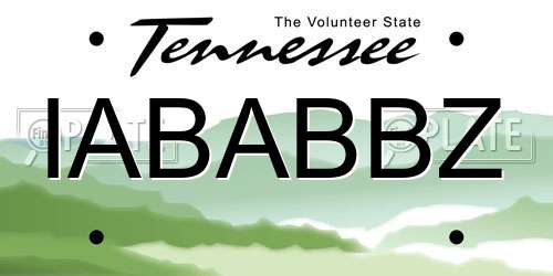 IABABBZ Tennessee License Plate