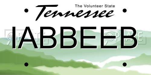 IABBEEB Tennessee License Plate