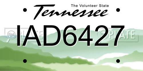 IAD6427 Tennessee License Plate